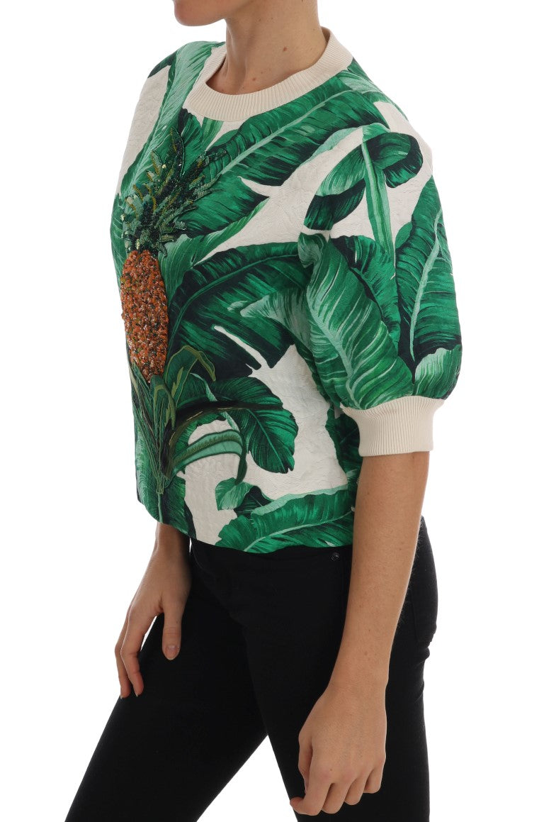 Dolce & Gabbana Pineapple Banana Sequins Crewneck Sweater - Whispers Of Wisdom Clothing