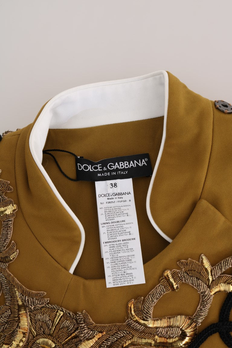 Dolce & Gabbana Yellow Crystal Cross Vest Jacket - Whispers Of Wisdom Clothing