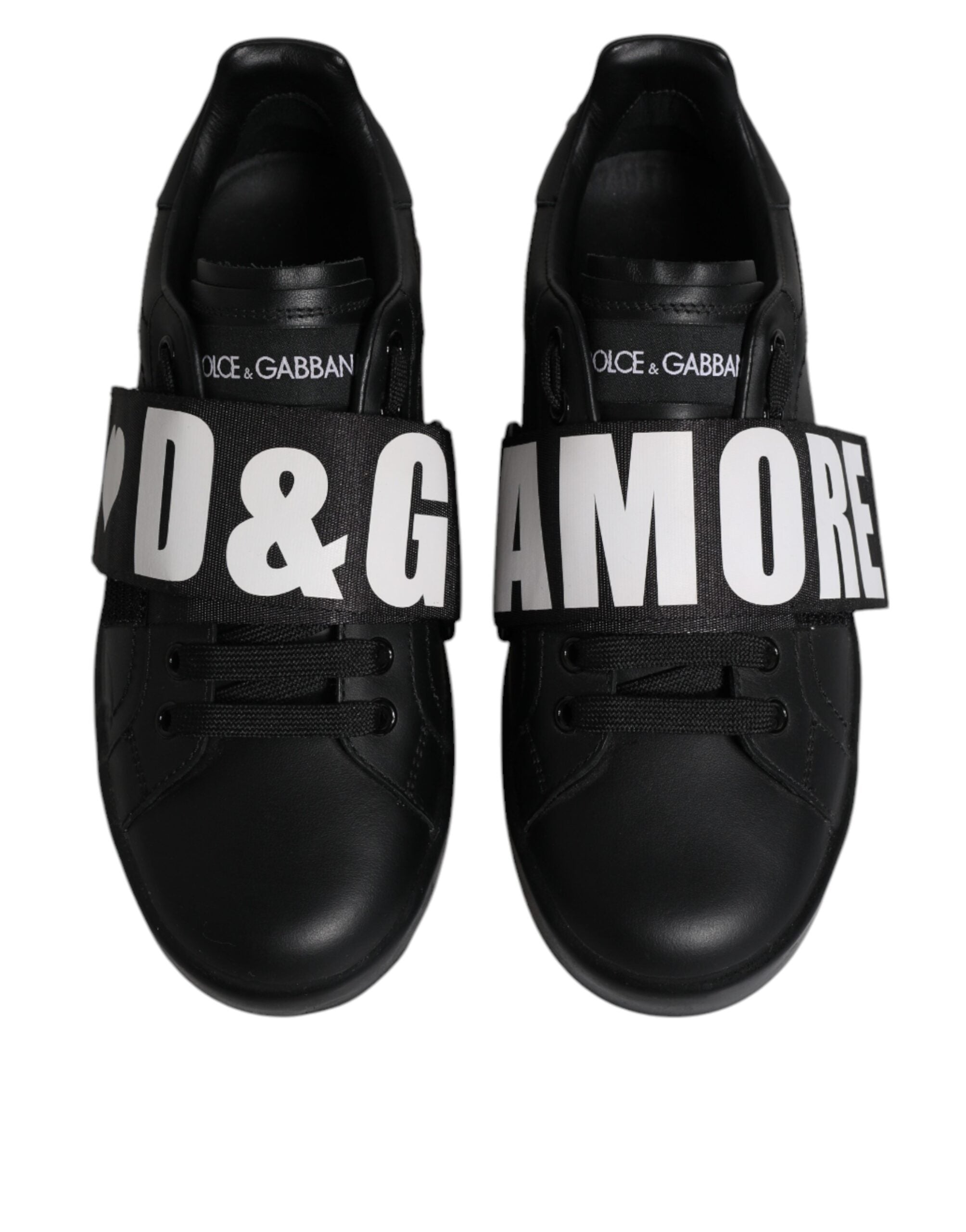 حذاء سنيكرز دولتشي آند غابانا أسود منخفض الرقبة من D&amp;G AMORE