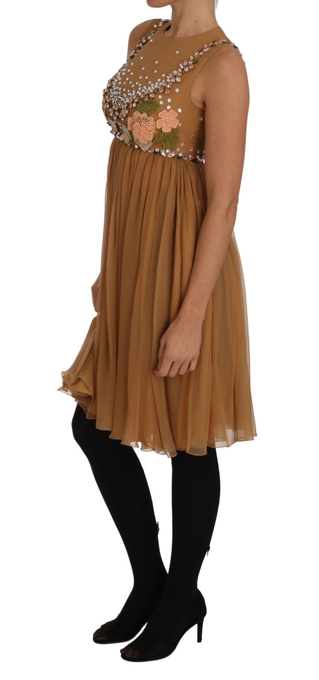 Dolce & Gabbana Crystal Silk Gold A-Line Gown Dress - Whispers Of Wisdom Clothing