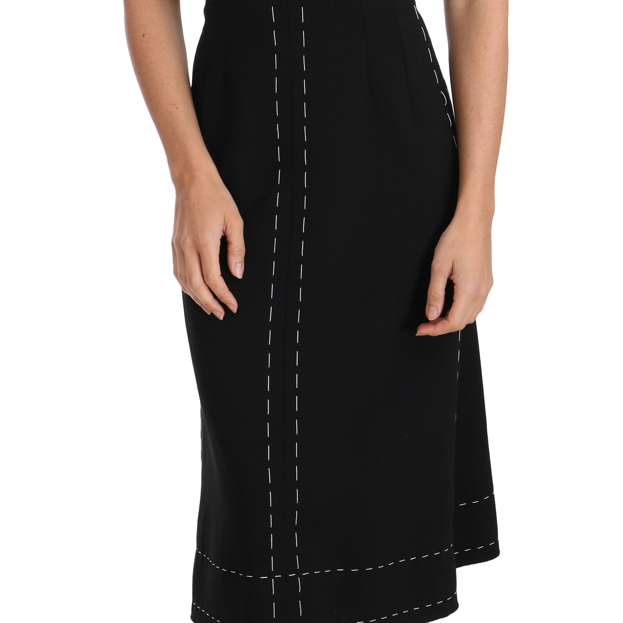 Dolce & Gabbana Black Wool Stretch A-line Sheath Dress