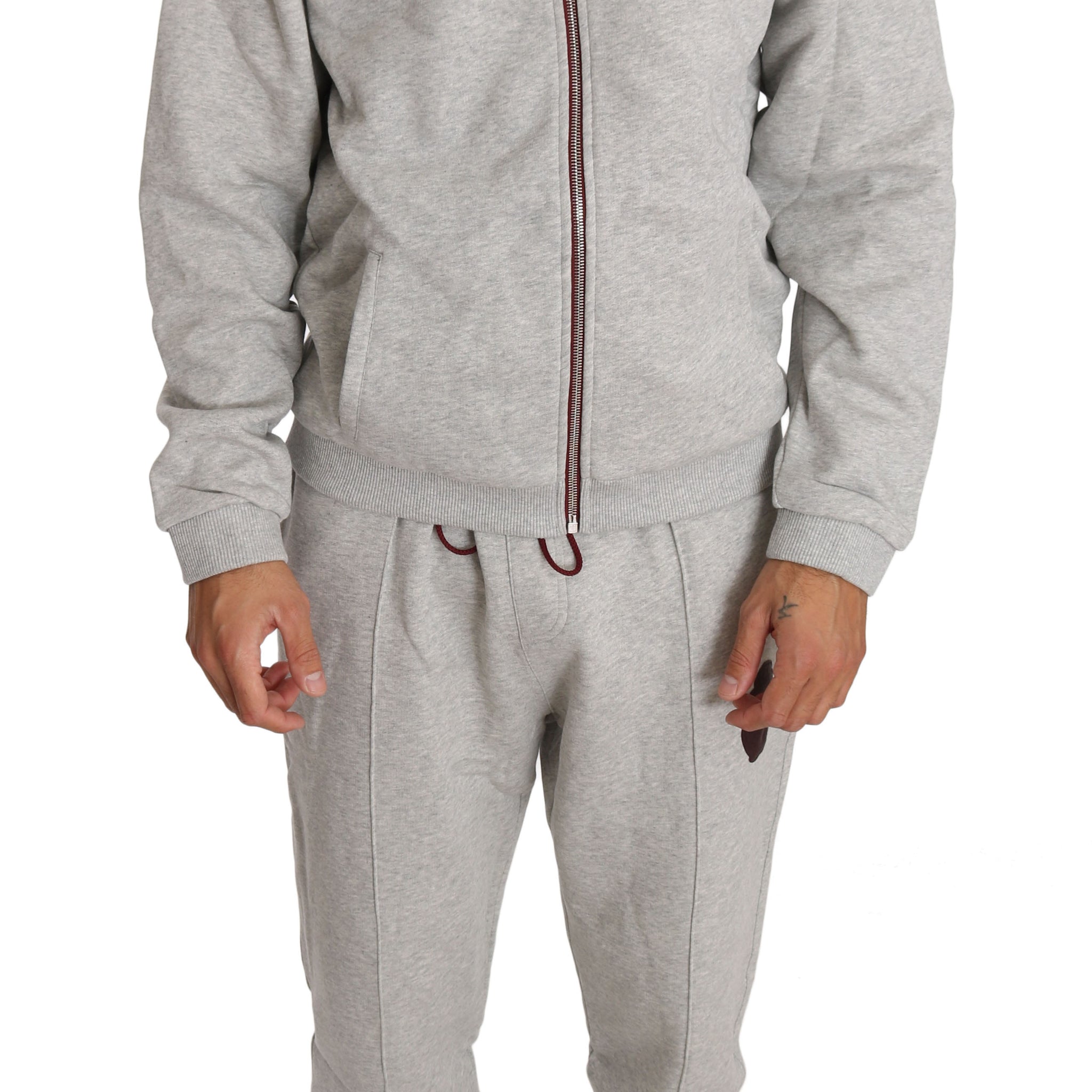 Billionaire Italian Couture Gray Cotton Sweater Pants Tracksuit