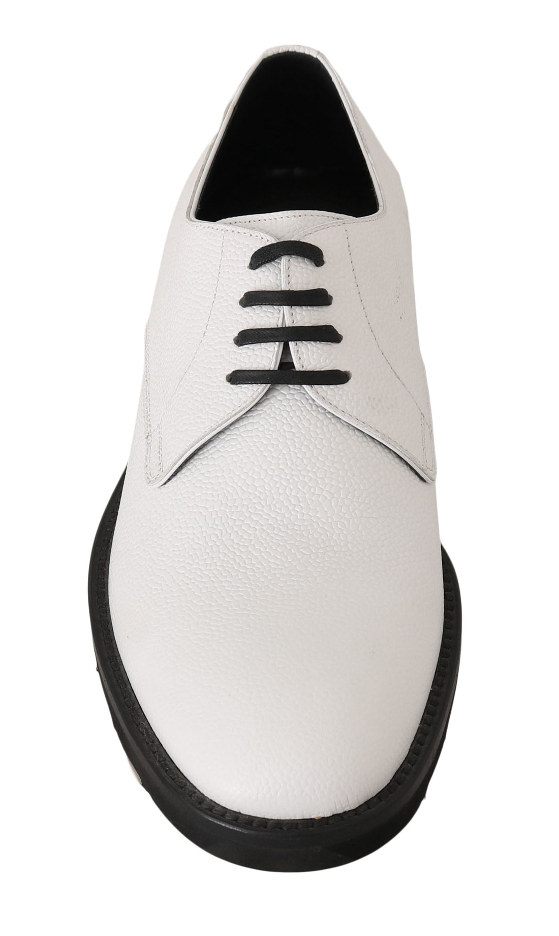 Dolce & Gabbana White Leather Derby Dress Formal Shoes - Whispers Of Wisdom Clothing