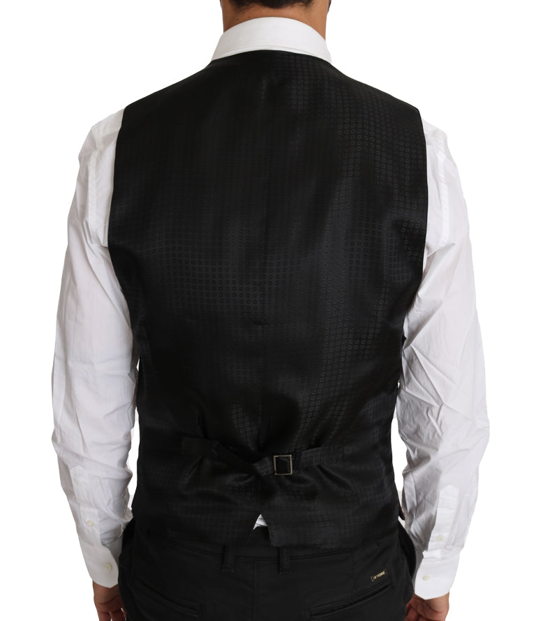 Dolce & Gabbana Purple Pattern Wool Silk Waistcoat Vest - Whispers Of Wisdom Clothing