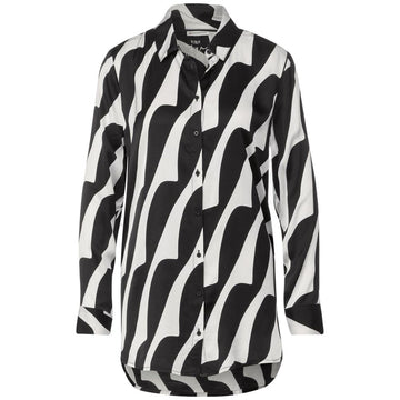 Street One Black And White Viscose Blouse