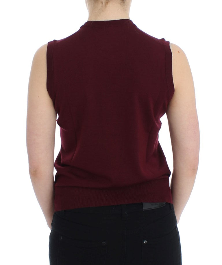 Dolce & Gabbana Red Sleeveless Crewneck Vest Pullover - Whispers Of Wisdom Clothing