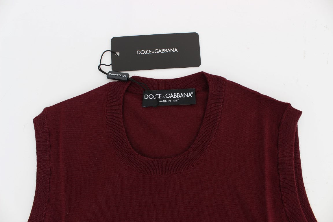 Dolce & Gabbana Red Sleeveless Crewneck Vest Pullover - Whispers Of Wisdom Clothing