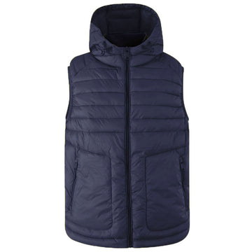 Yes Zee Blue Nylon Sleveless Jacket