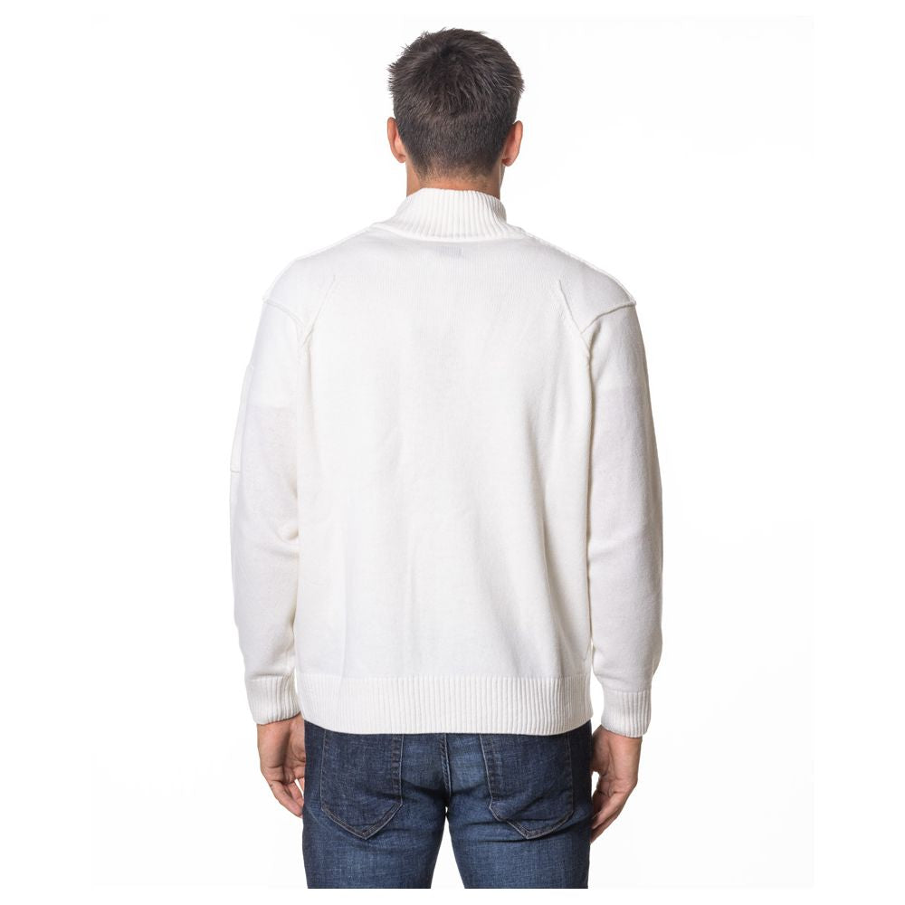C.P. Company White Wool Men Cardigan