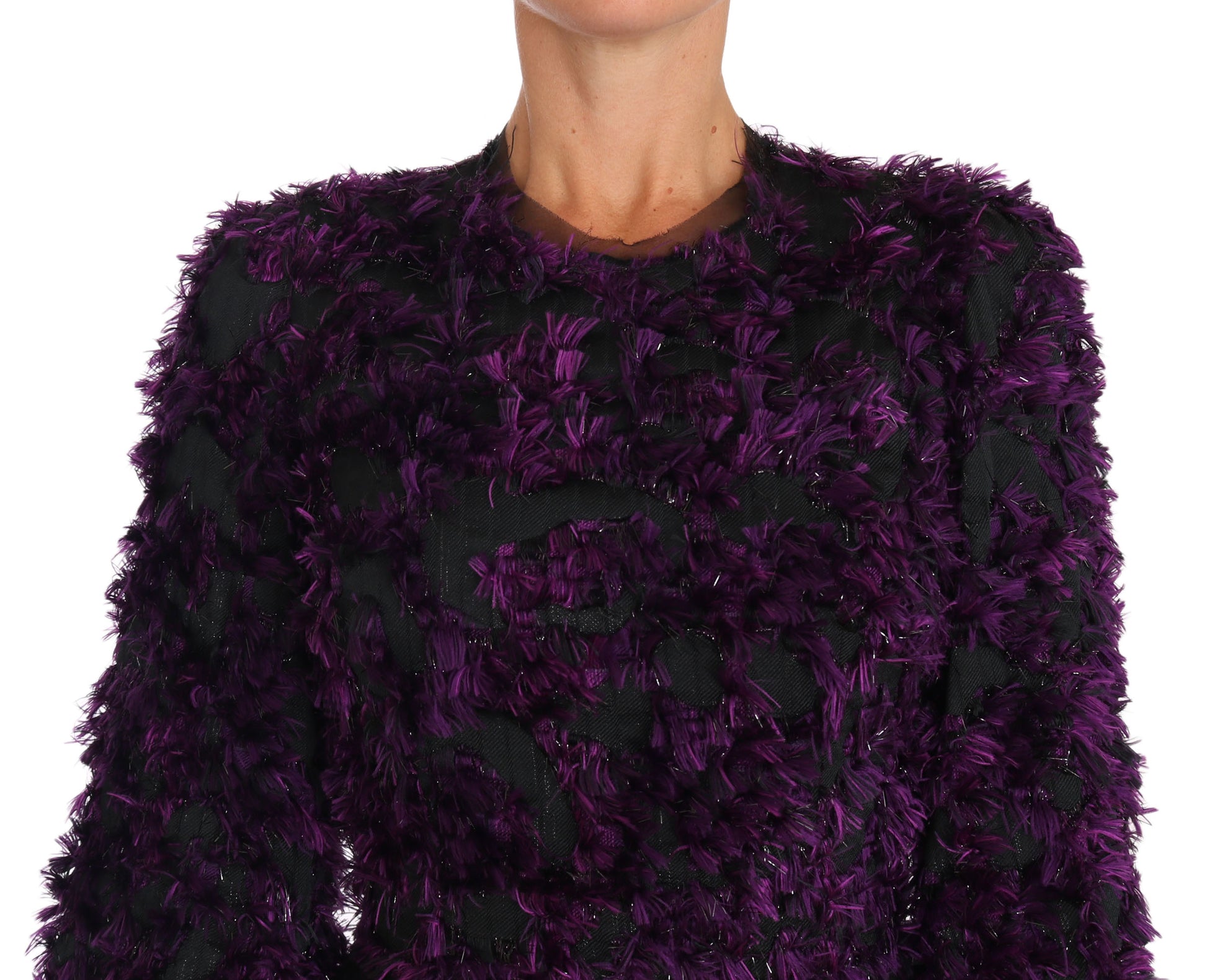 Dolce & Gabbana Purple Fringe Midi Sheath Dress - Whispers Of Wisdom Clothing