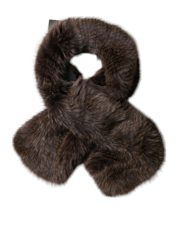 Dolce & Gabbana Brown Raccoon Fur Neck Warmer Winter Scarf