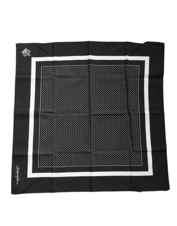 Dolce & Gabbana Black Polka Dots Cotton Handkerchief Scarf