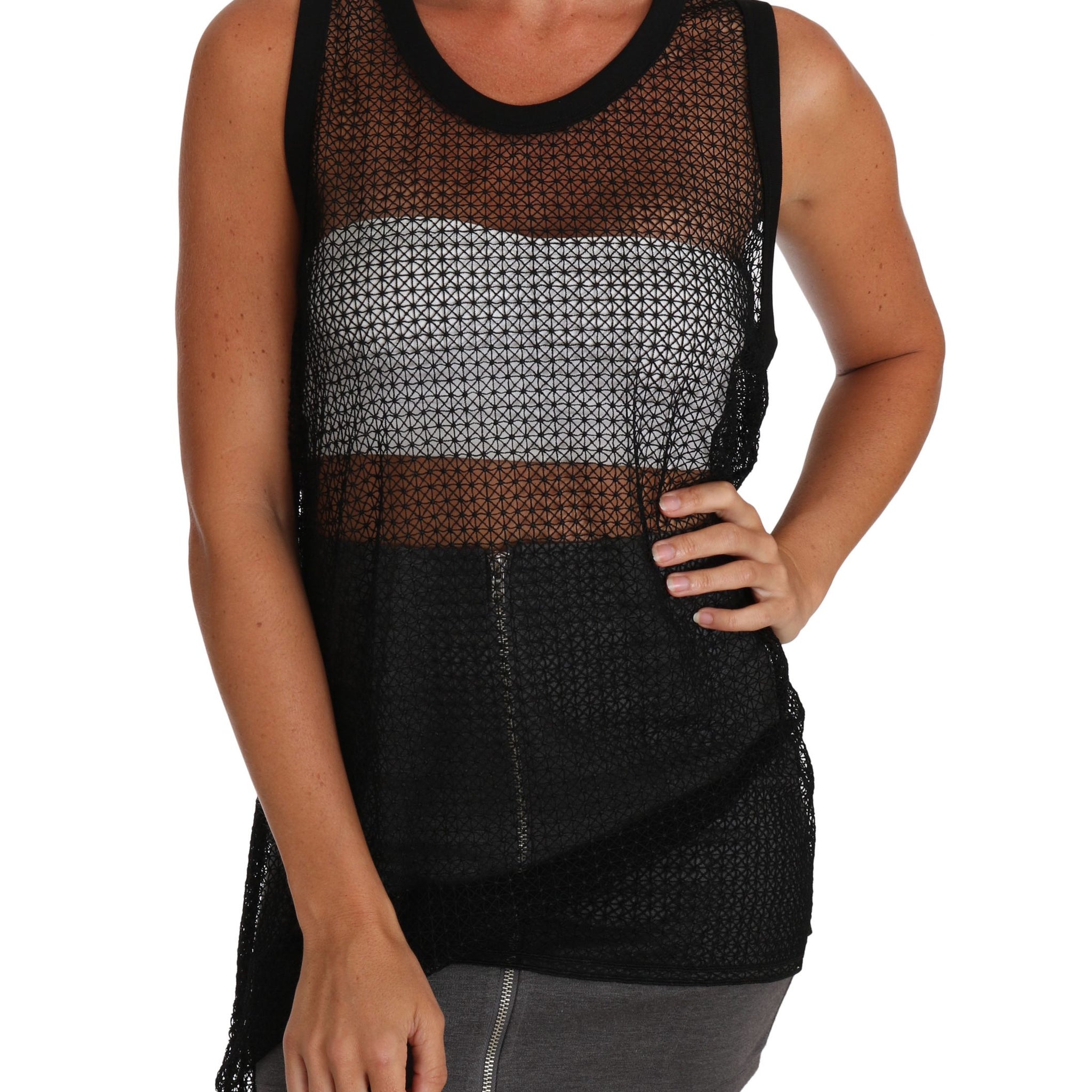 Dolce & Gabbana Black Mesh Transparent Blouse T-shirt