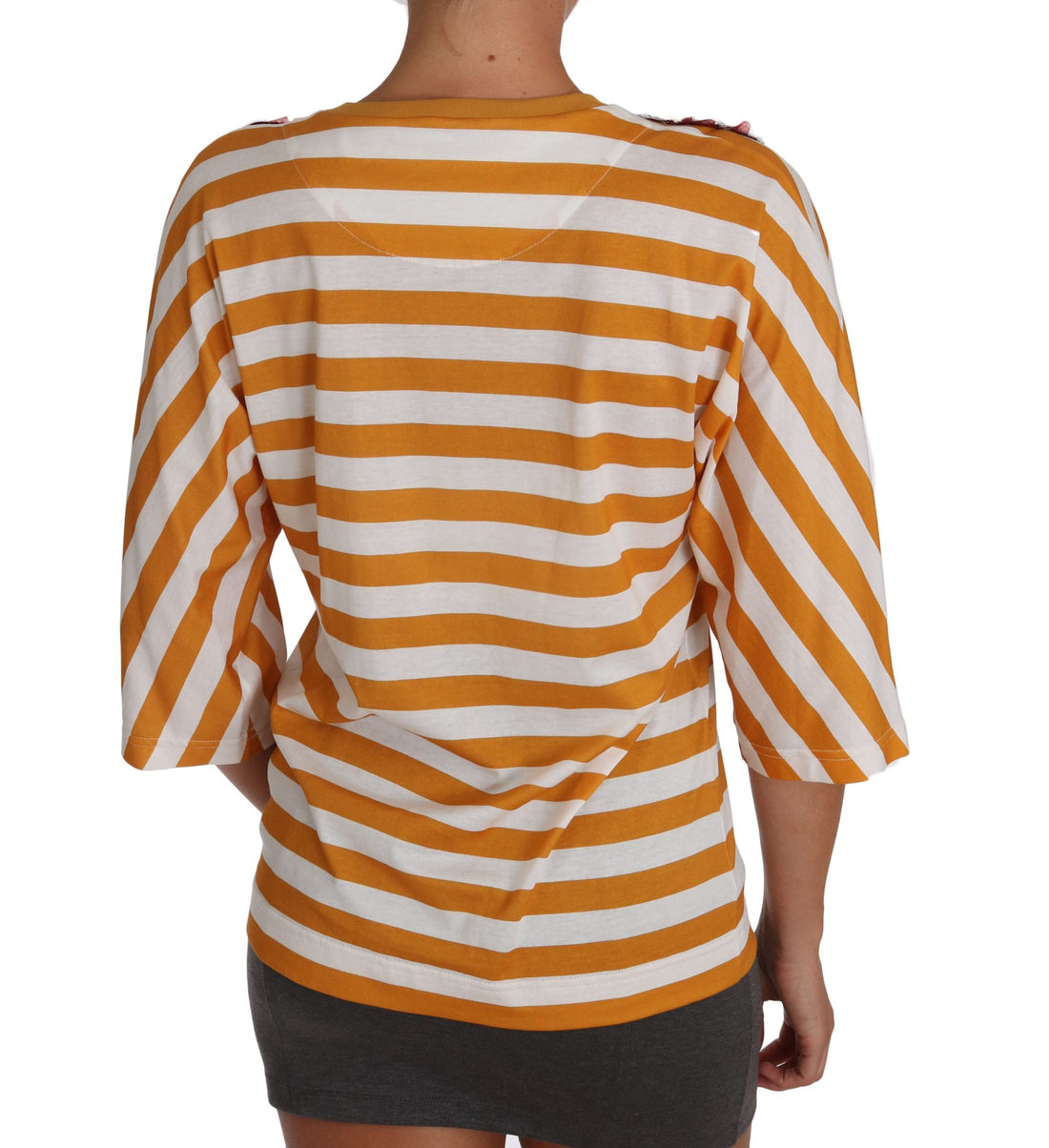 Dolce & Gabbana White Orange FIRENZE Top T-shirt - Whispers Of Wisdom Clothing