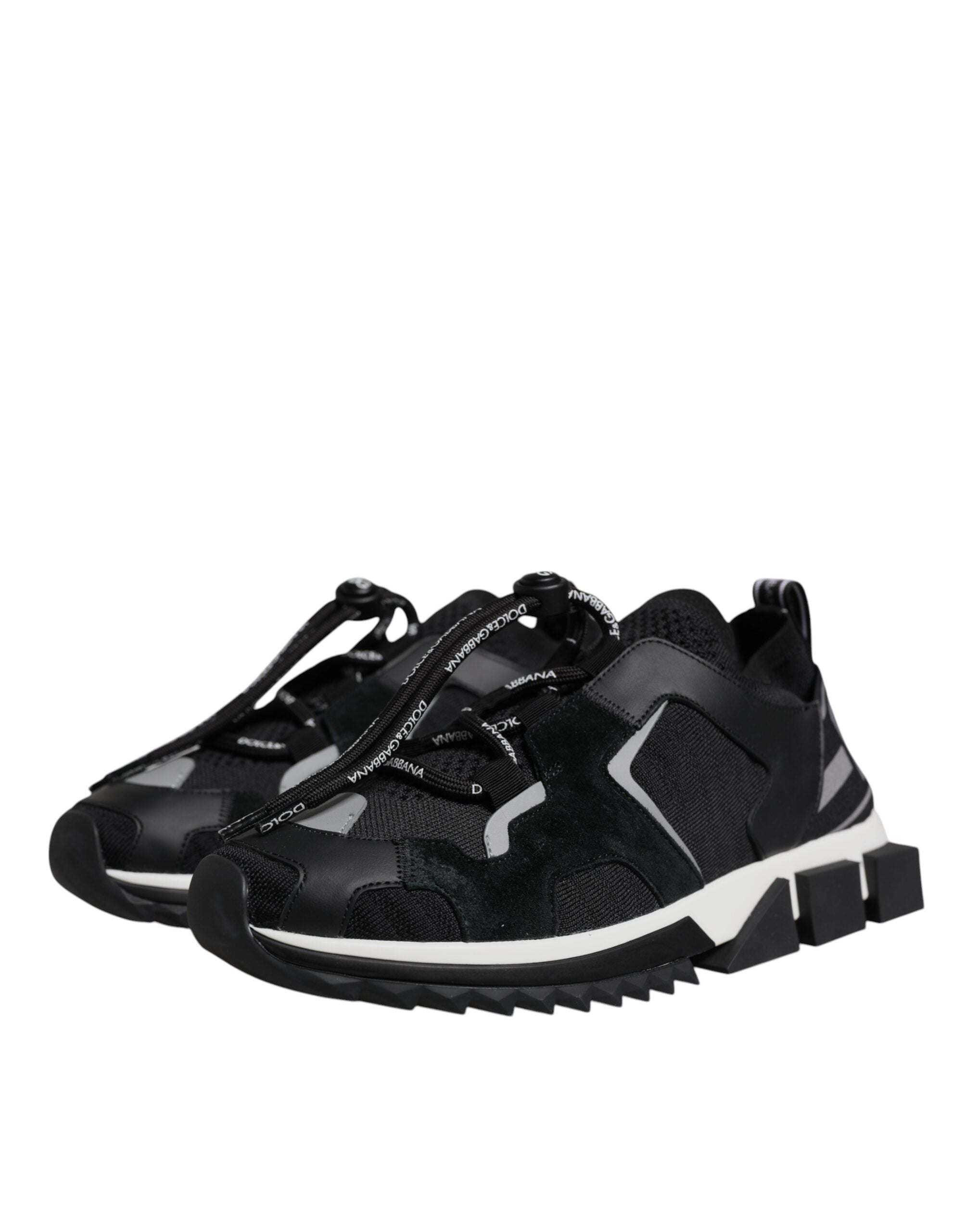 Dolce & Gabbana Black Mesh Sorrento Trekking Sneakers Shoes