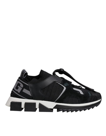 Dolce & Gabbana Black Mesh Sorrento Trekking Sneakers Shoes