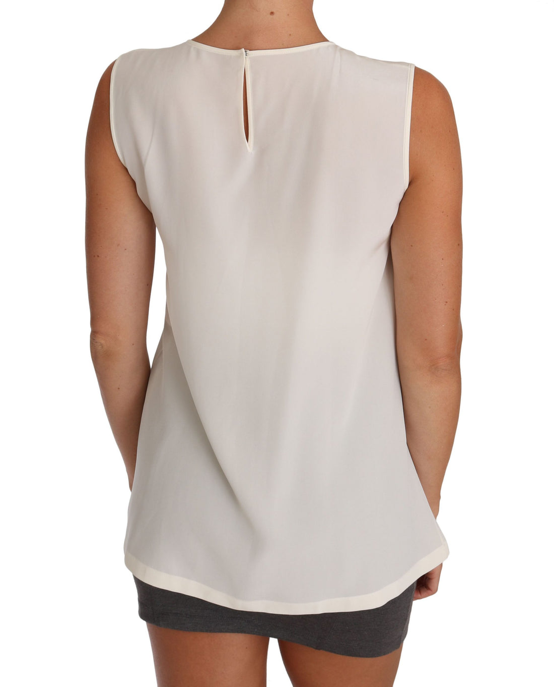 Dolce & Gabbana White Silk Crystal Sequined Fairy T-shirt - Whispers Of Wisdom Clothing