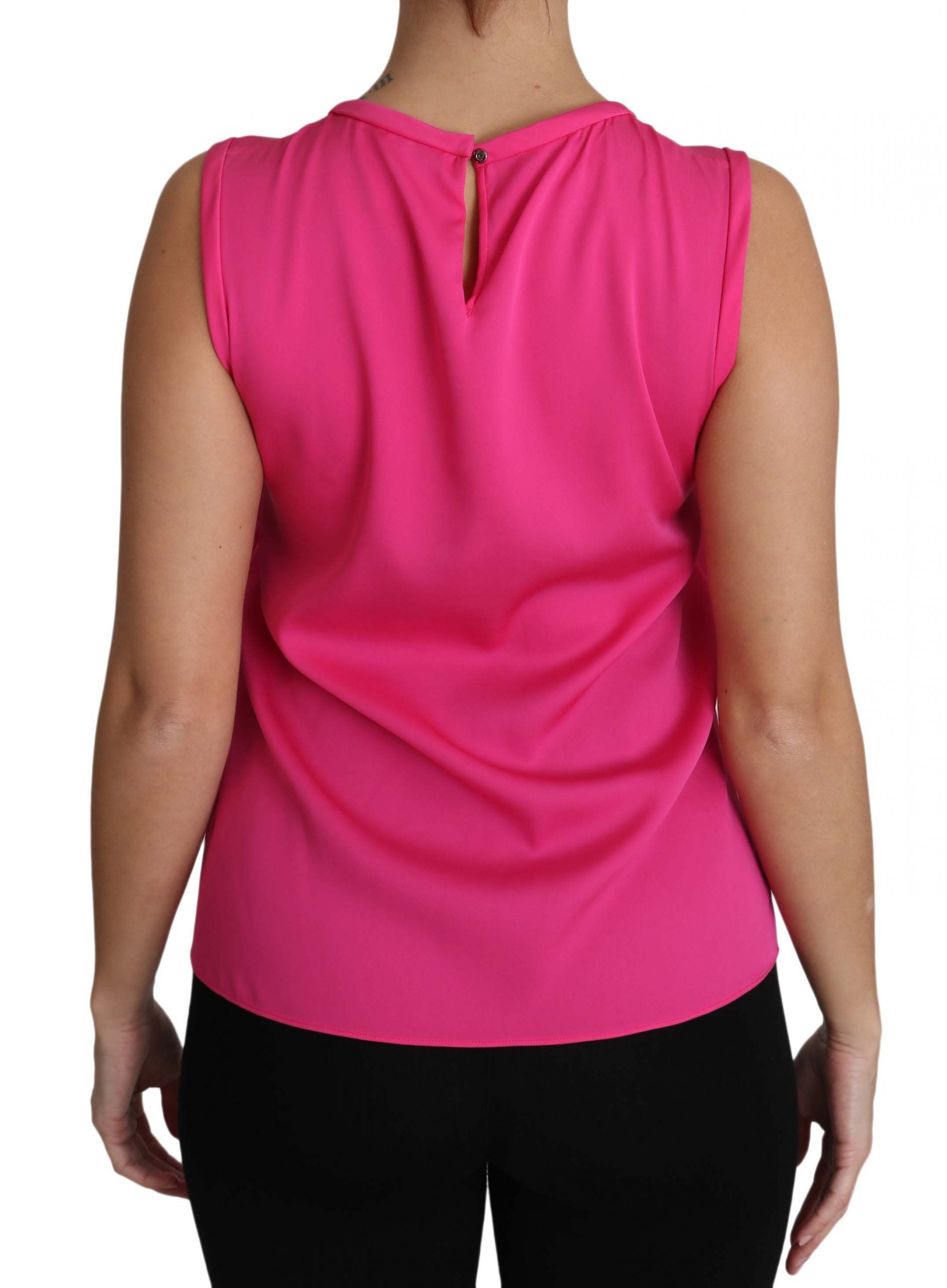 Dolce & Gabbana Pink Family Silk Tank  Mama Blouse Top Shirt - Whispers Of Wisdom Clothing