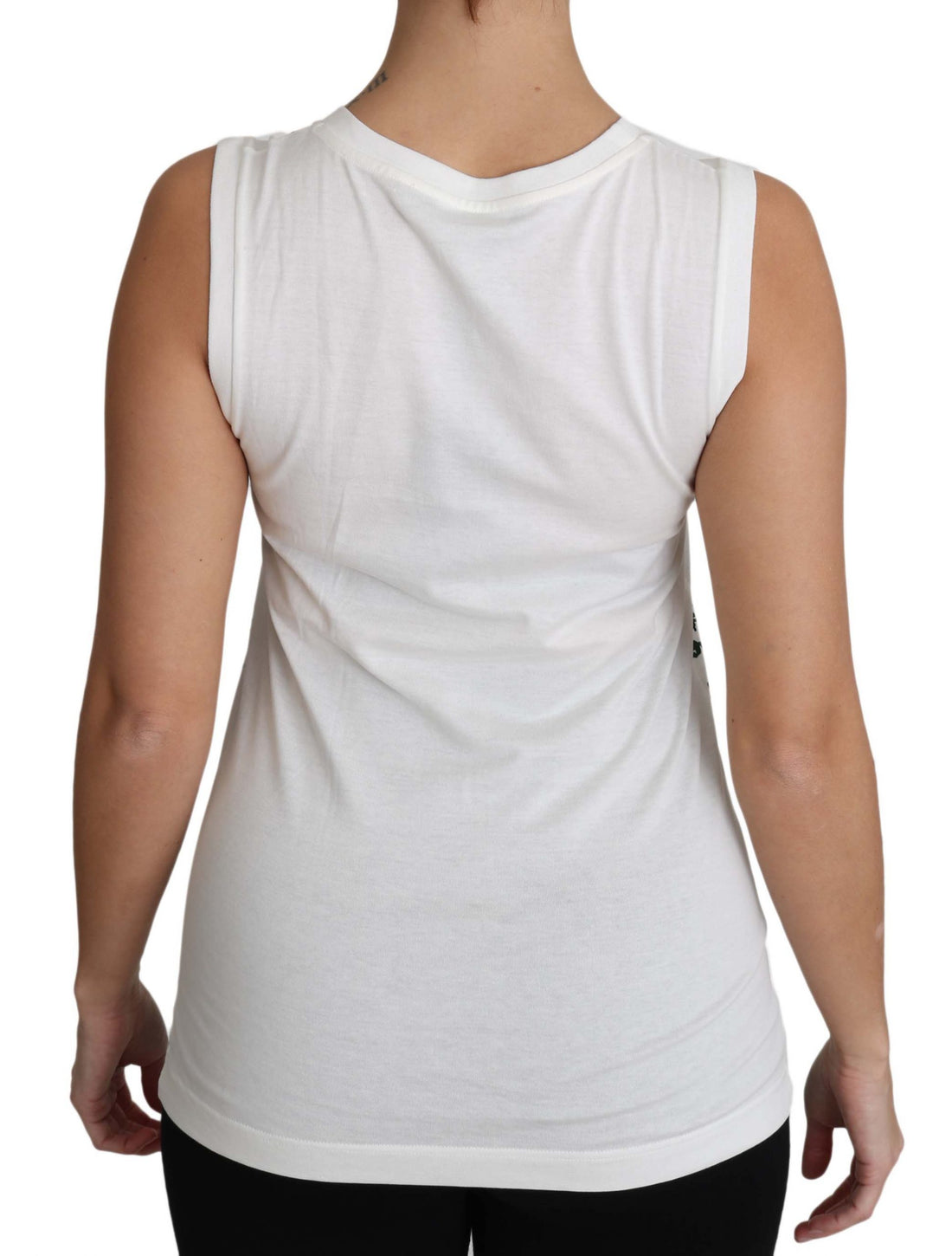 Dolce & Gabbana White Cotton #dgfamily Sleeveless Shirt Tank Top - Whispers Of Wisdom Clothing