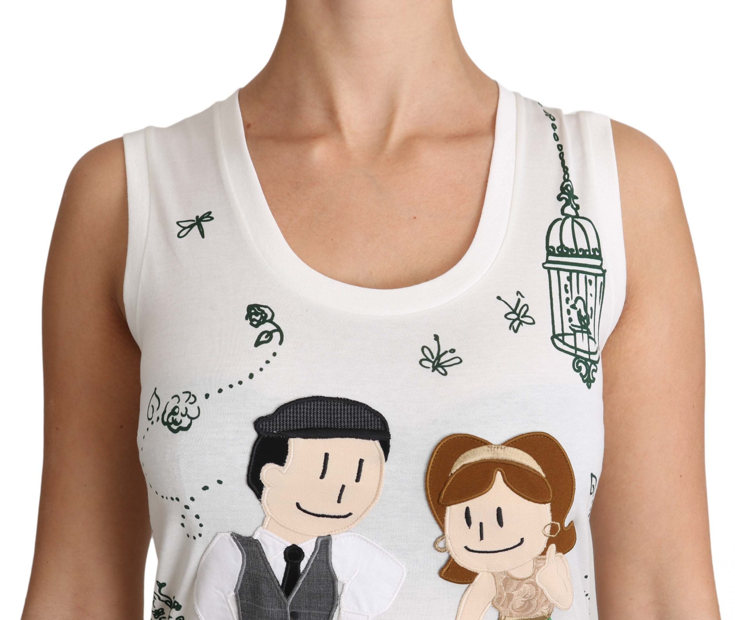 Dolce & Gabbana White Cotton #dgfamily Sleeveless Shirt Tank Top - Whispers Of Wisdom Clothing