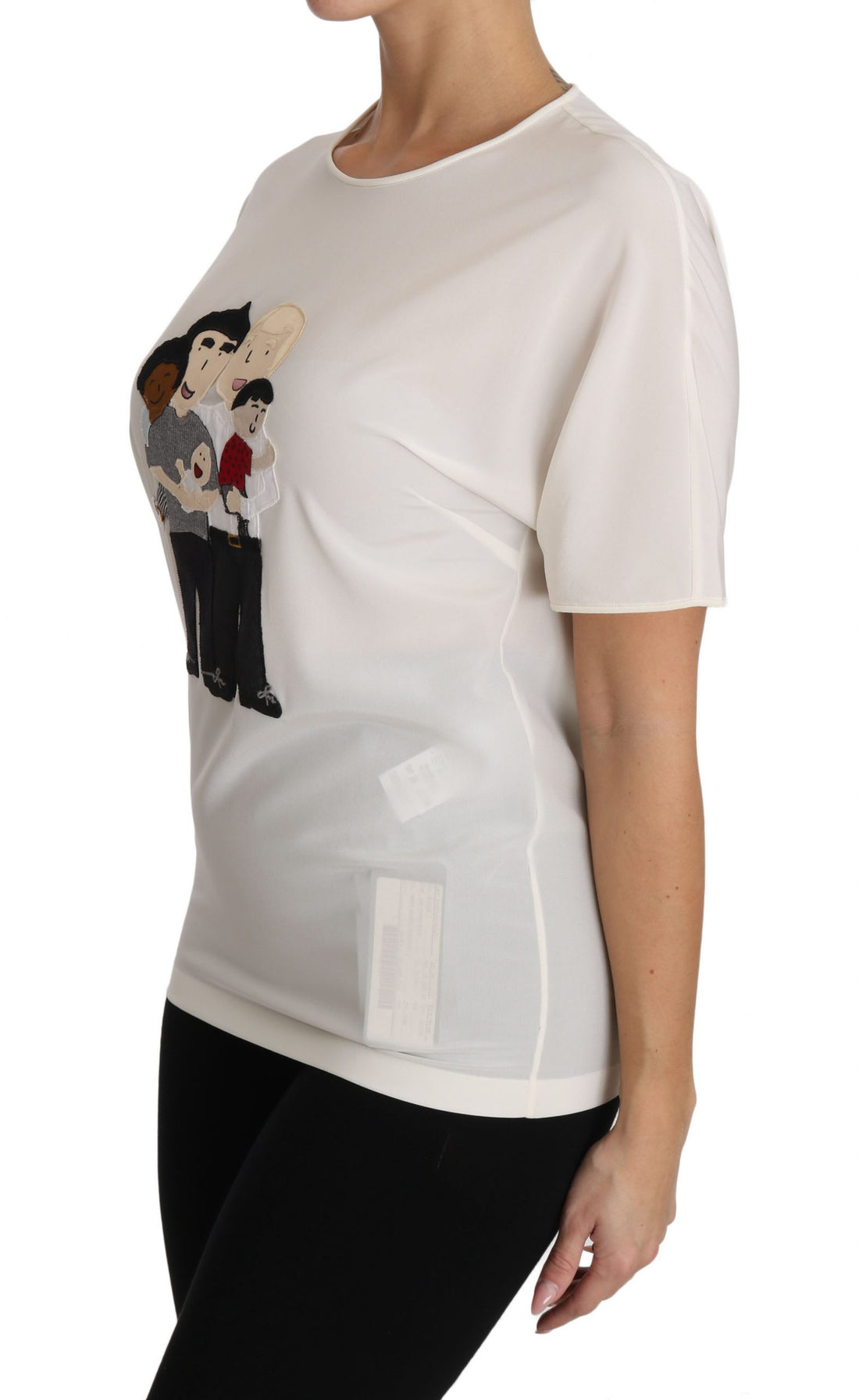 Dolce & Gabbana White Silk Stretch #dgfamily T-shirt - Whispers Of Wisdom Clothing