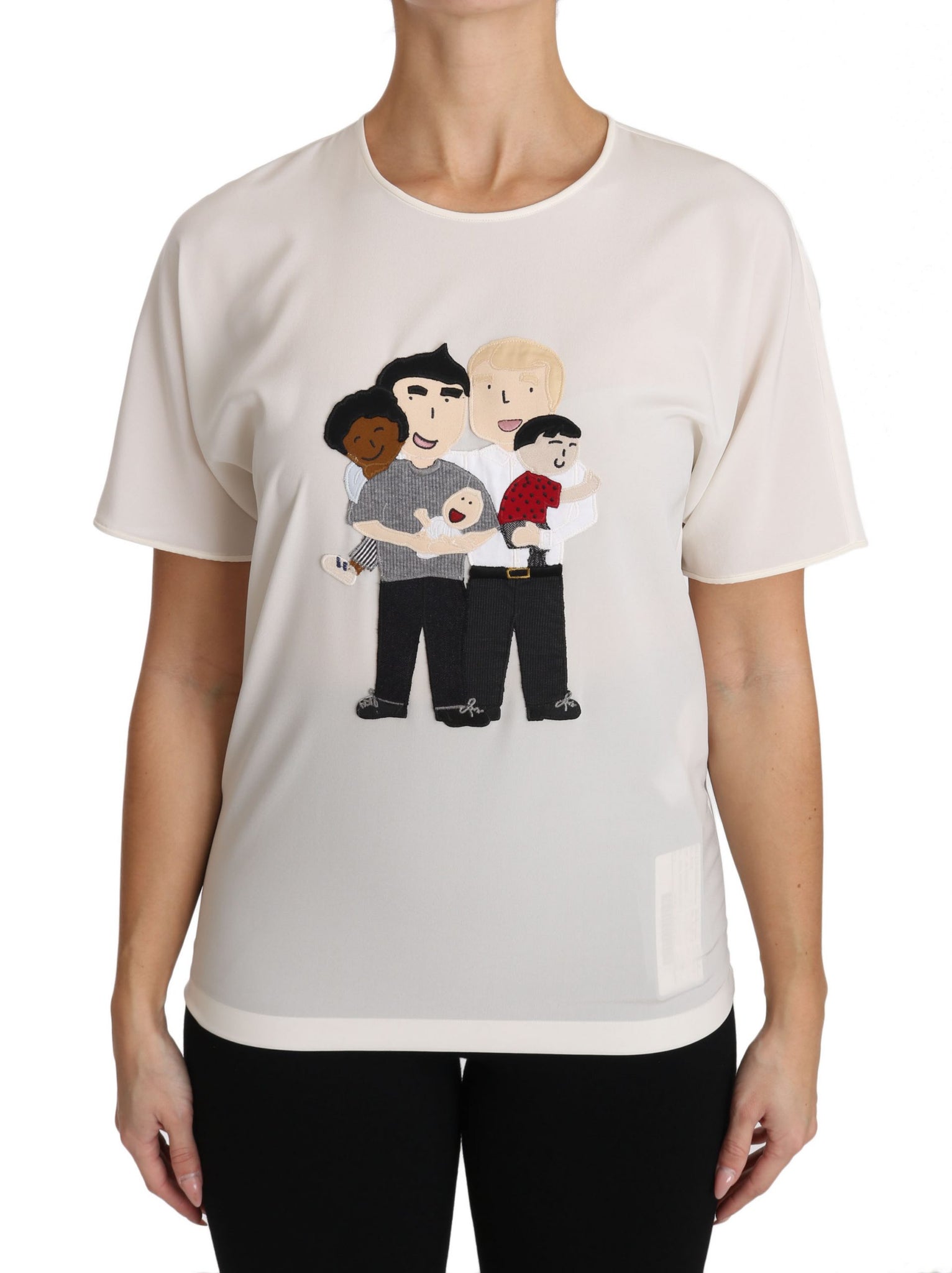 Dolce & Gabbana White Silk Stretch #dgfamily T-shirt - Whispers Of Wisdom Clothing