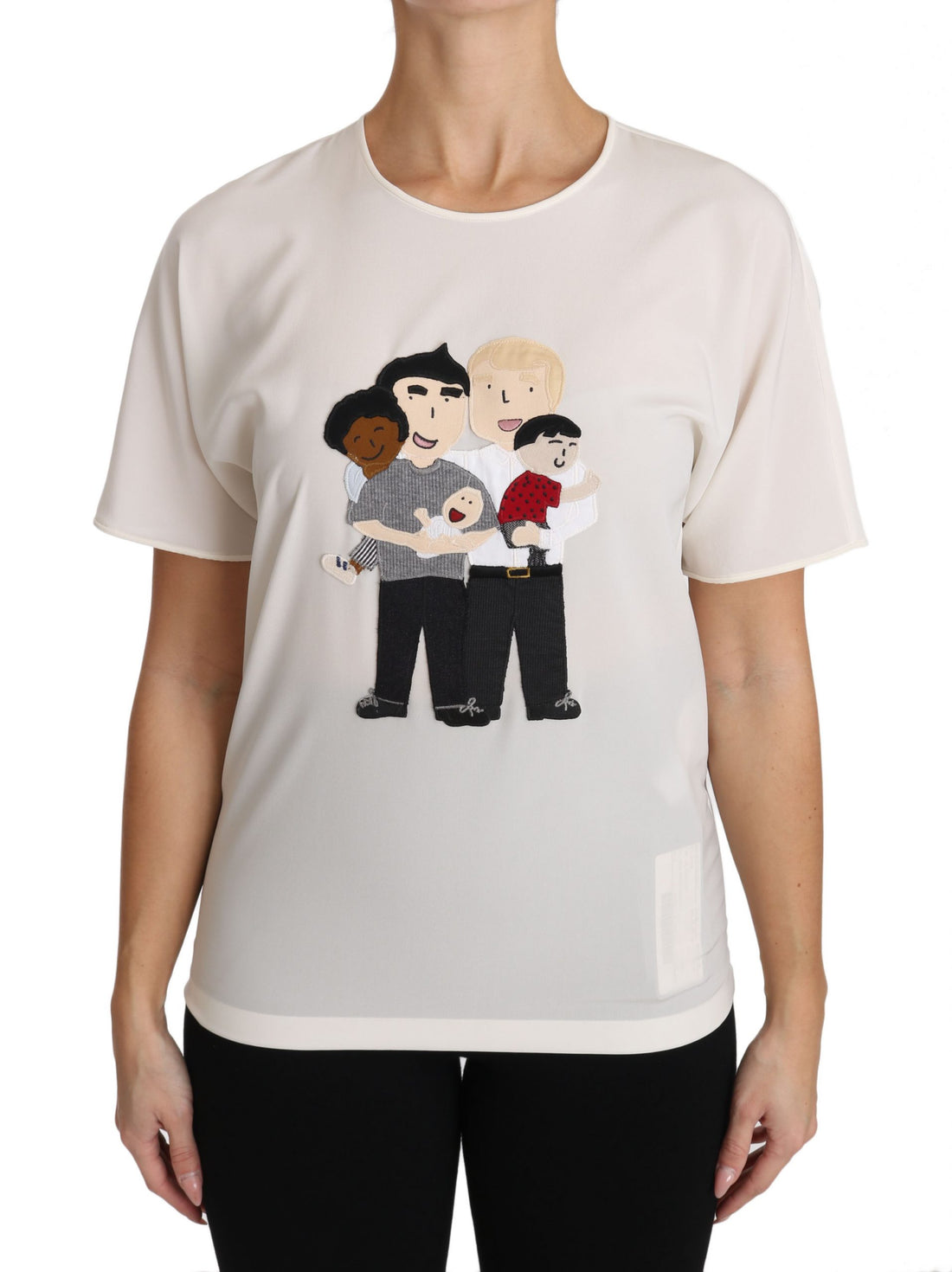 Dolce & Gabbana White Silk Stretch #dgfamily T-shirt - Whispers Of Wisdom Clothing