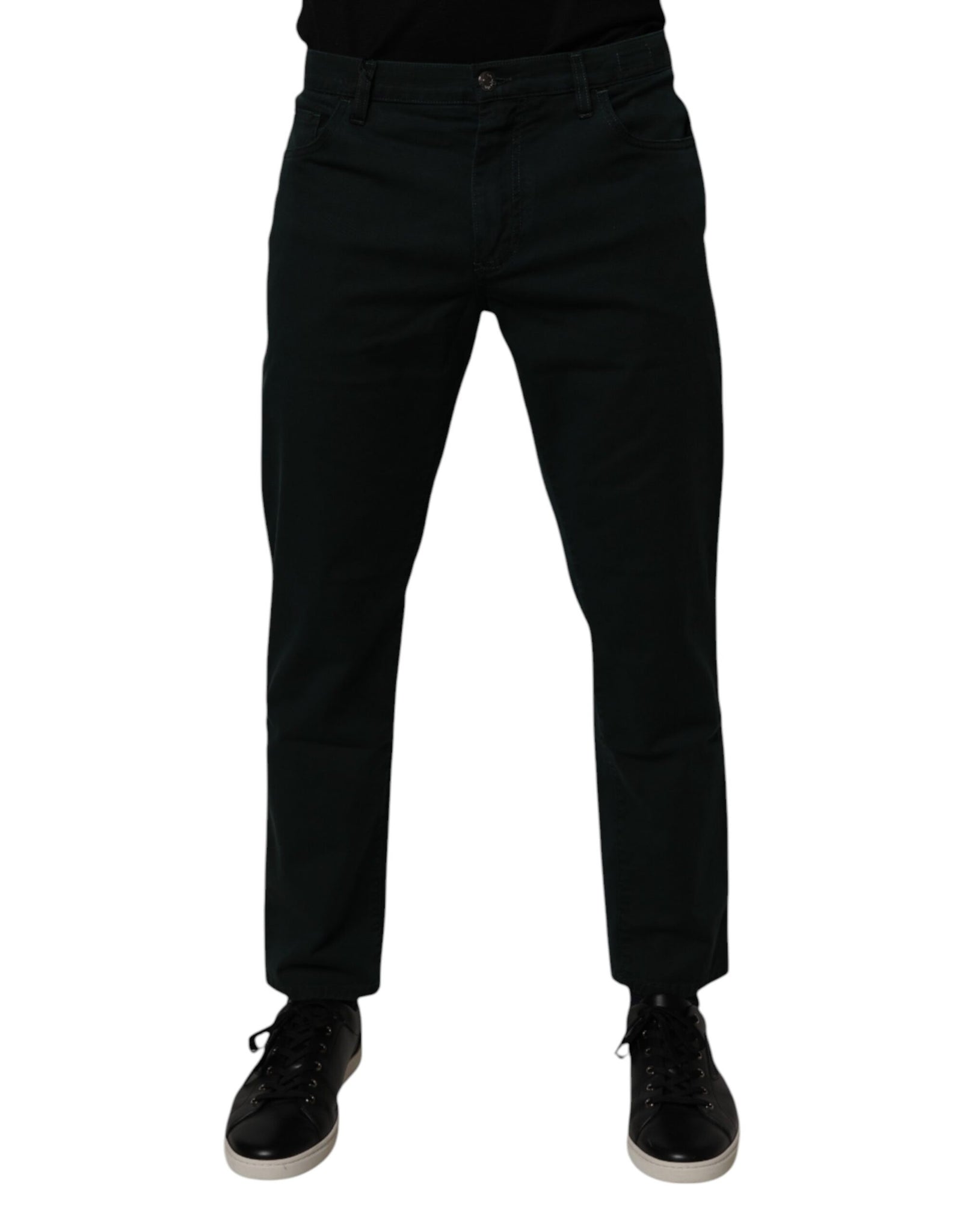 Dolce & Gabbana Dark Green Cotton Loose Men Denim Jeans