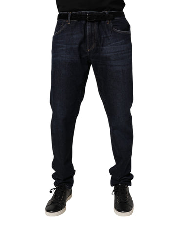 Dolce & Gabbana Dark Blue Cotton Stretch Skinny Denim Jeans