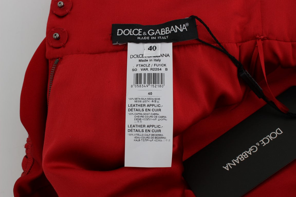 Dolce & Gabbana Red Silk Roses Sicily Shorts - Whispers Of Wisdom Clothing