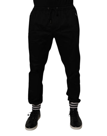 Dolce & Gabbana Black Cotton Stretch Jogger Sweatpants Pants