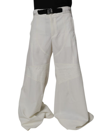 Dolce & Gabbana White Mid Waist Wide Leg Pants