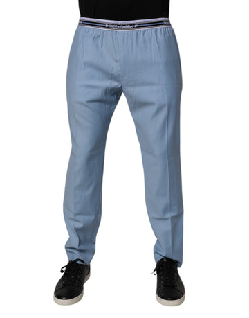 Dolce & Gabbana Blue Cotton Stretch Chino Pants