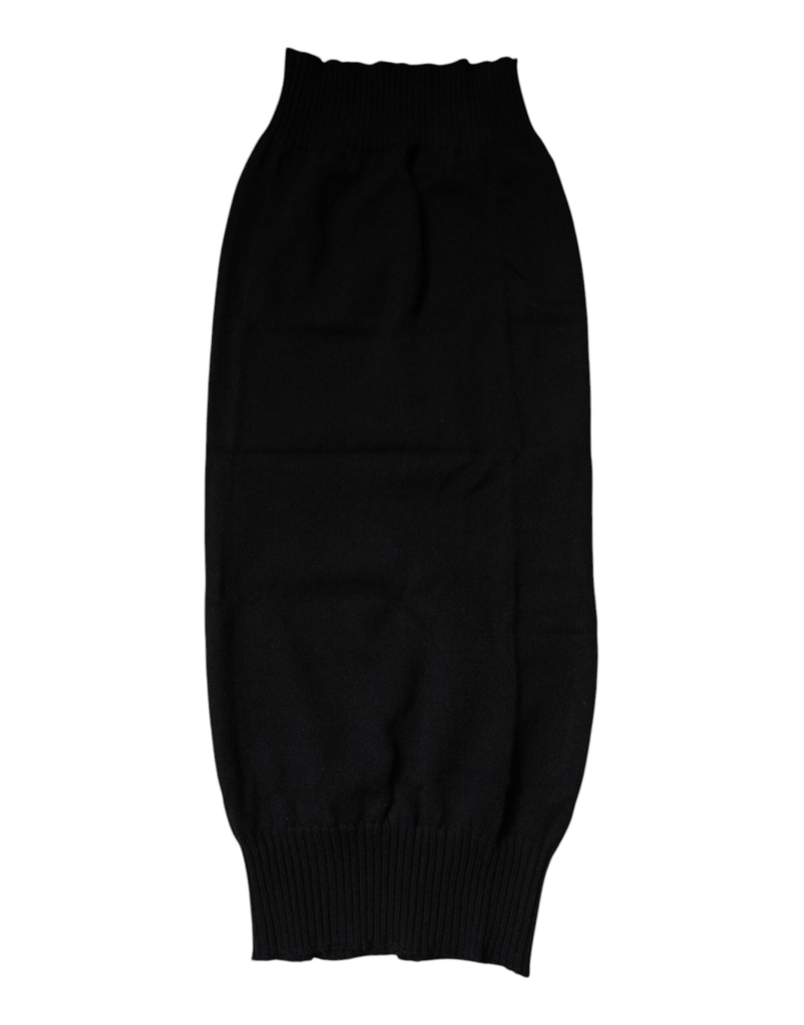 Dolce & Gabbana Black Cashmere Knitted Neck Warmer Foulard Scarf