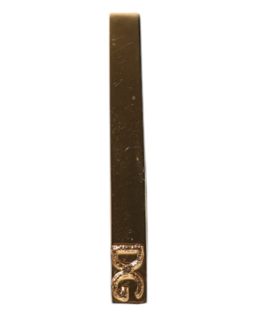 Dolce & Gabbana Gold Tone Brass Logo Branded Tie Clip Bar
