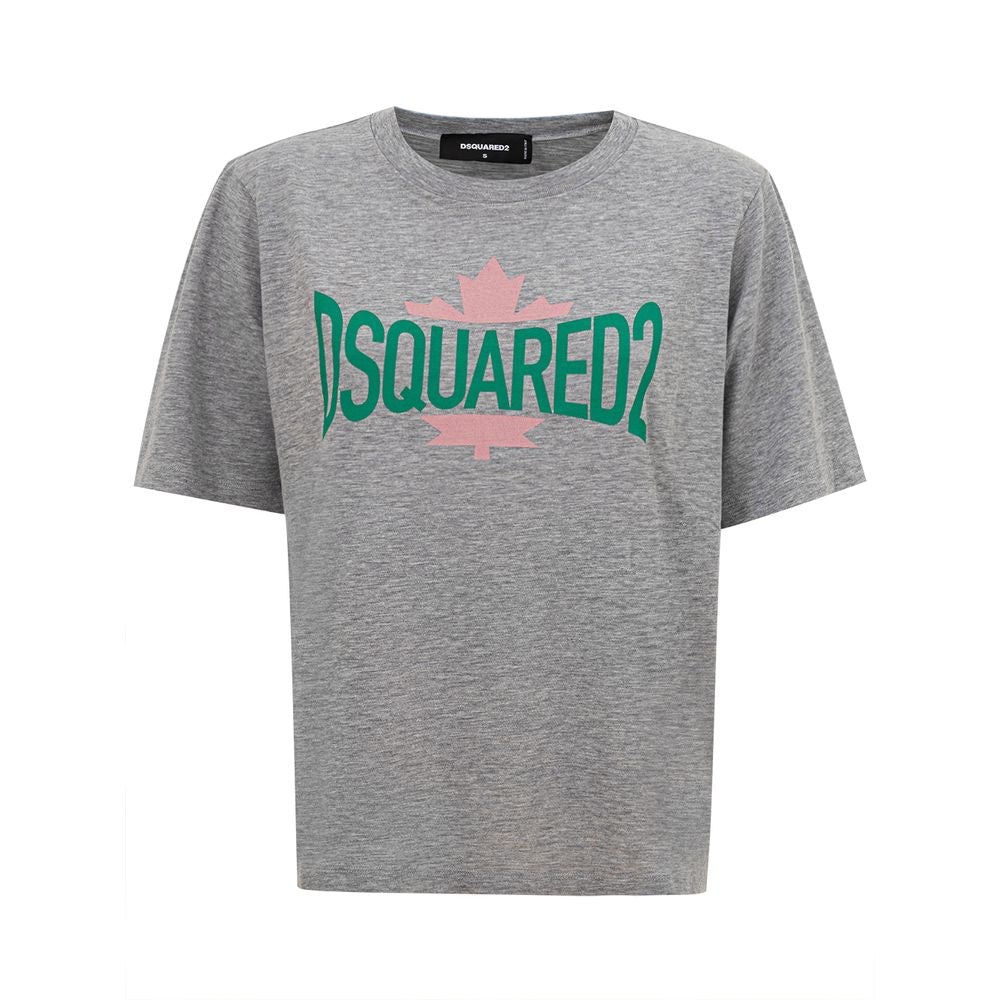تي شيرت قطني رمادي أنيق من Dsquared² للمرأة العصرية