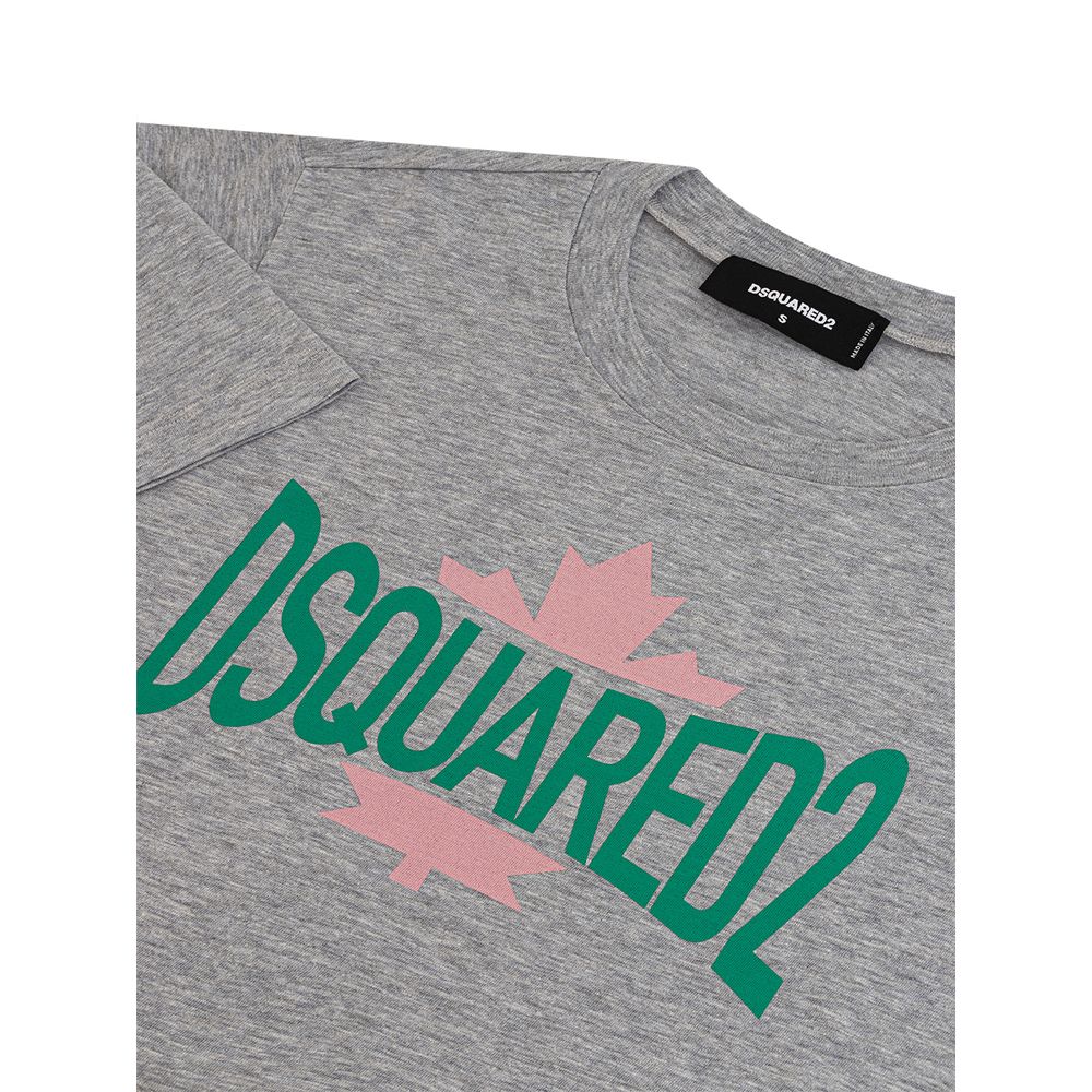 تي شيرت قطني رمادي أنيق من Dsquared² للمرأة العصرية