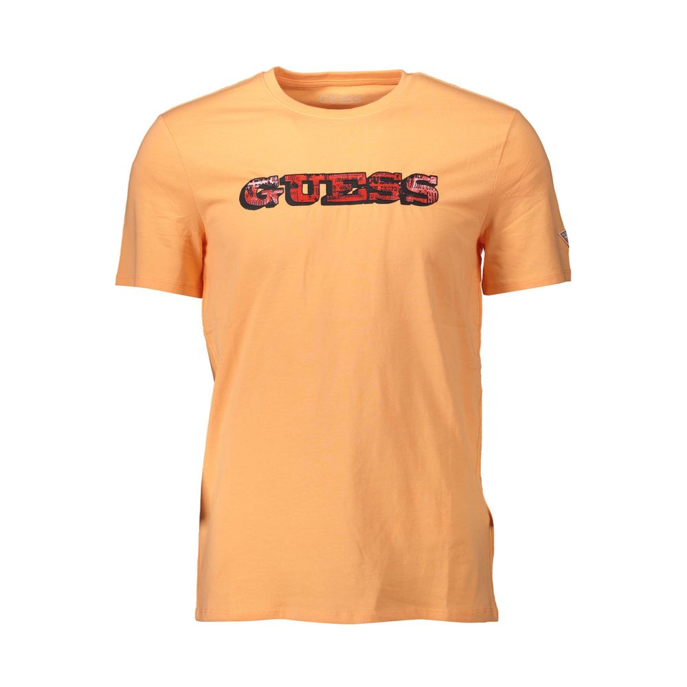 Guess Jeans Orange Cotton Men T-Shirt - Whispers Of Wisdom Clothing