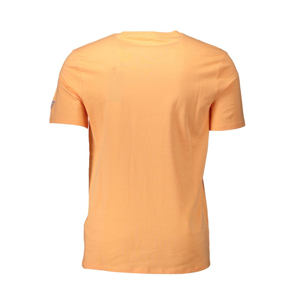 Guess Jeans Orange Cotton Men T-Shirt - Whispers Of Wisdom Clothing