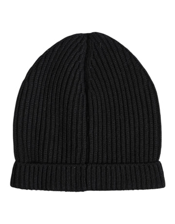 Dolce & Gabbana Black Cashmere Knitted Winter Beanie Hat
