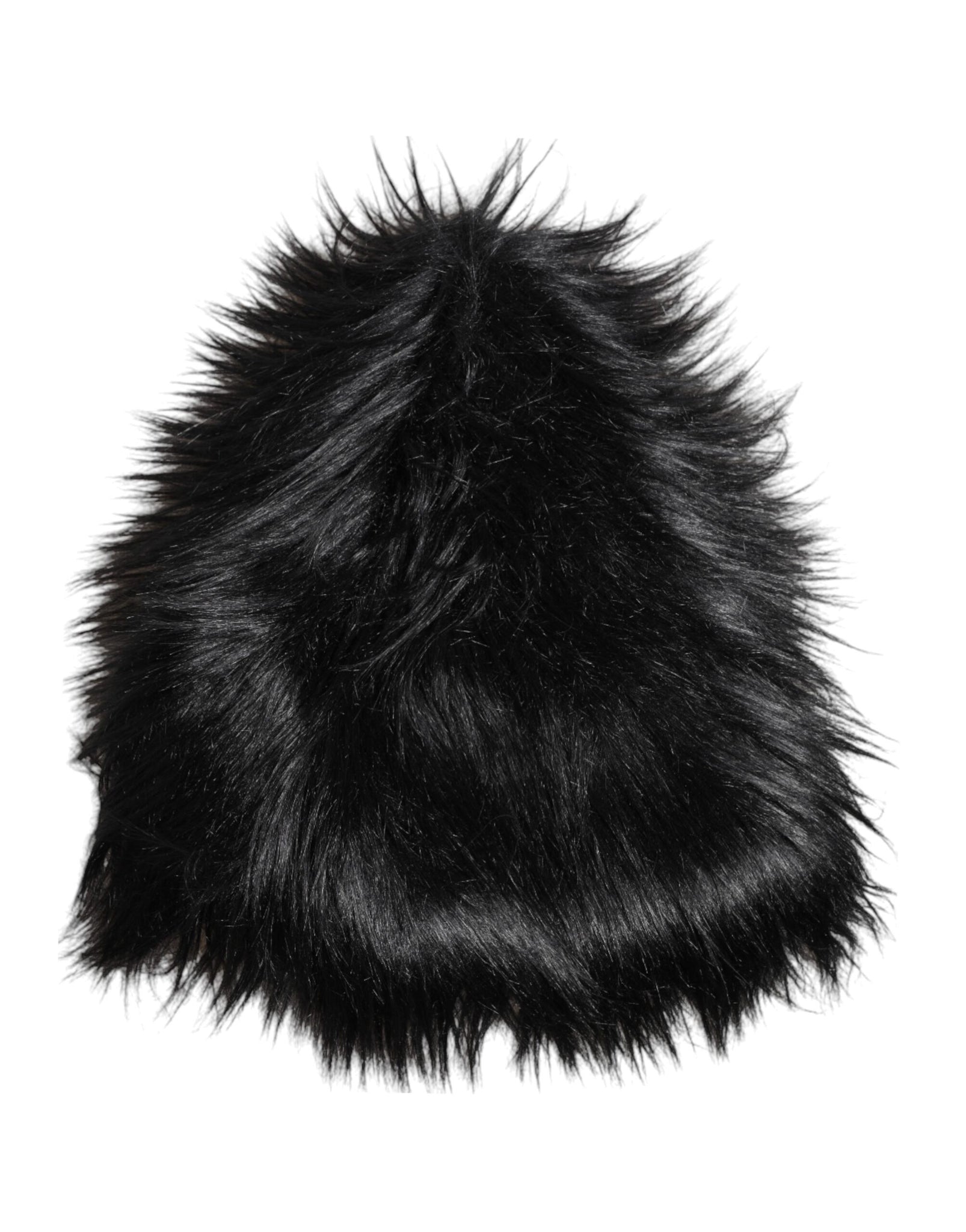 Dolce & Gabbana Black Acrylic Fur Womens Bucket Hat