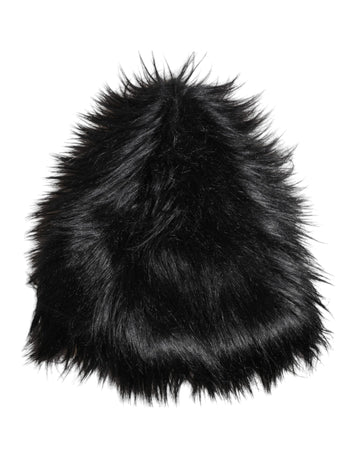 Dolce & Gabbana Black Acrylic Fur Womens Bucket Hat