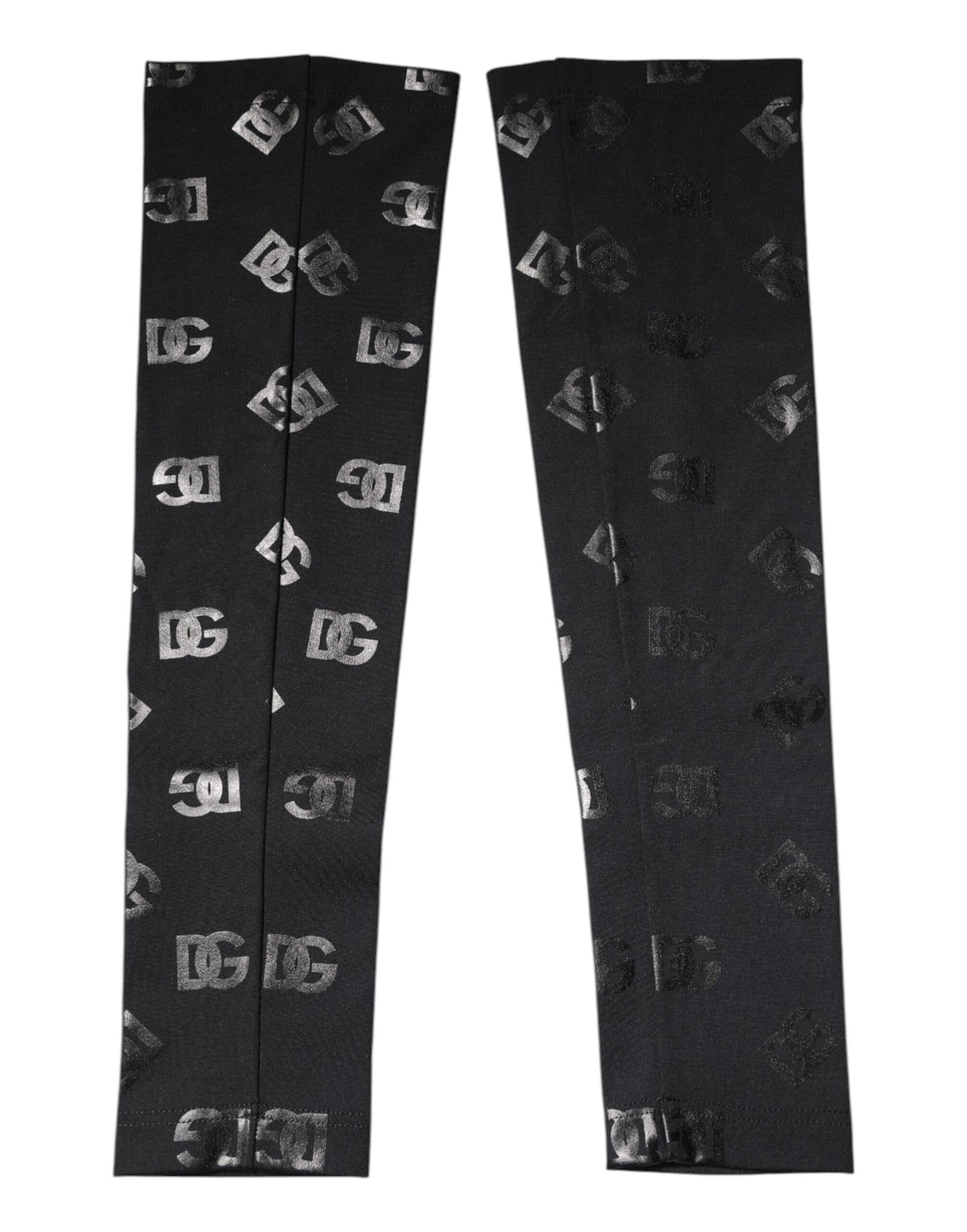 Dolce & Gabbana Black DG Logo Monogram Wool Stretch Arm Sleeves