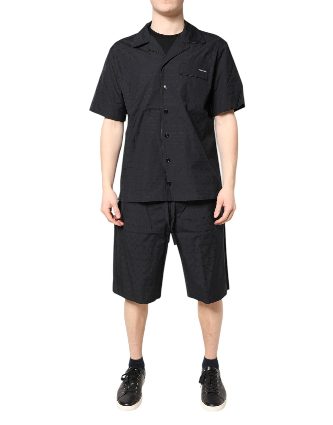 Dolce & Gabbana Black Cotton Men Pajama Set Sleepwear