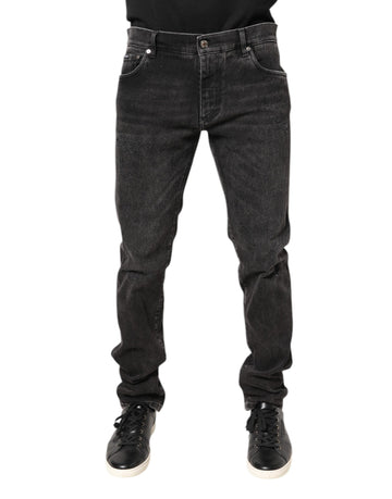 Dolce & Gabbana Gray Washed Cotton Skinny Denim Jeans
