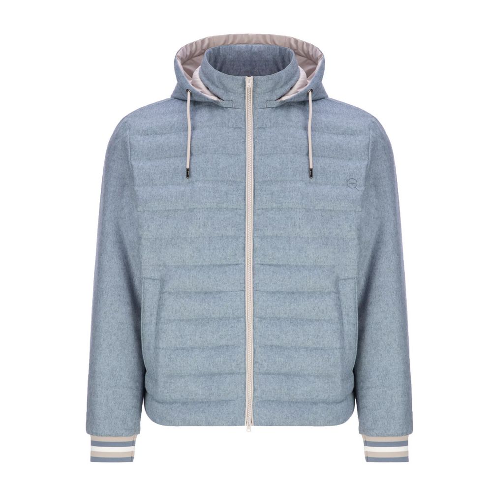 Herno Blue Silk Men Jacket