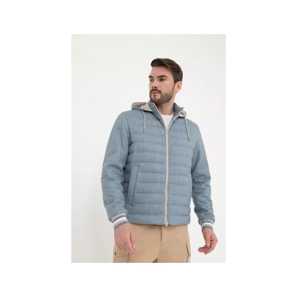 Herno Blue Silk Men Jacket