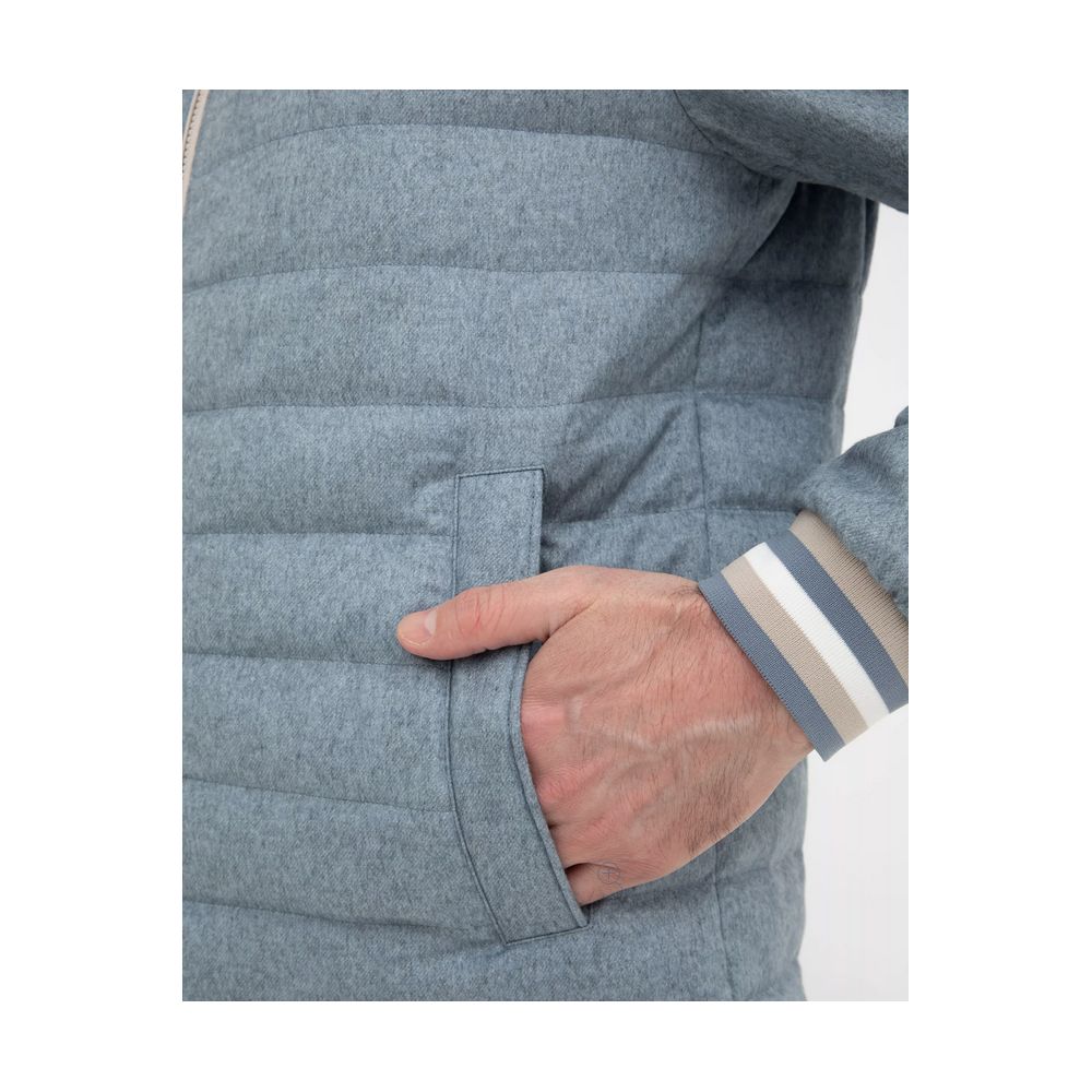 Herno Blue Silk Men Jacket
