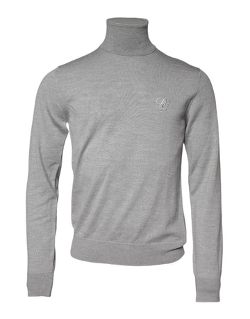 Dolce & Gabbana Gray Wool Knitted Men Pullover Sweater