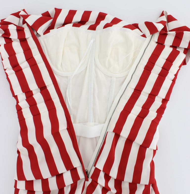 Dolce & Gabbana Red White Silk Stretch Dress - Whispers Of Wisdom Clothing